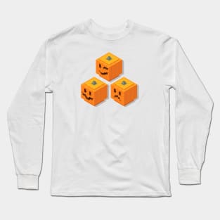 Isometric Pixel Art Pumpkins Long Sleeve T-Shirt